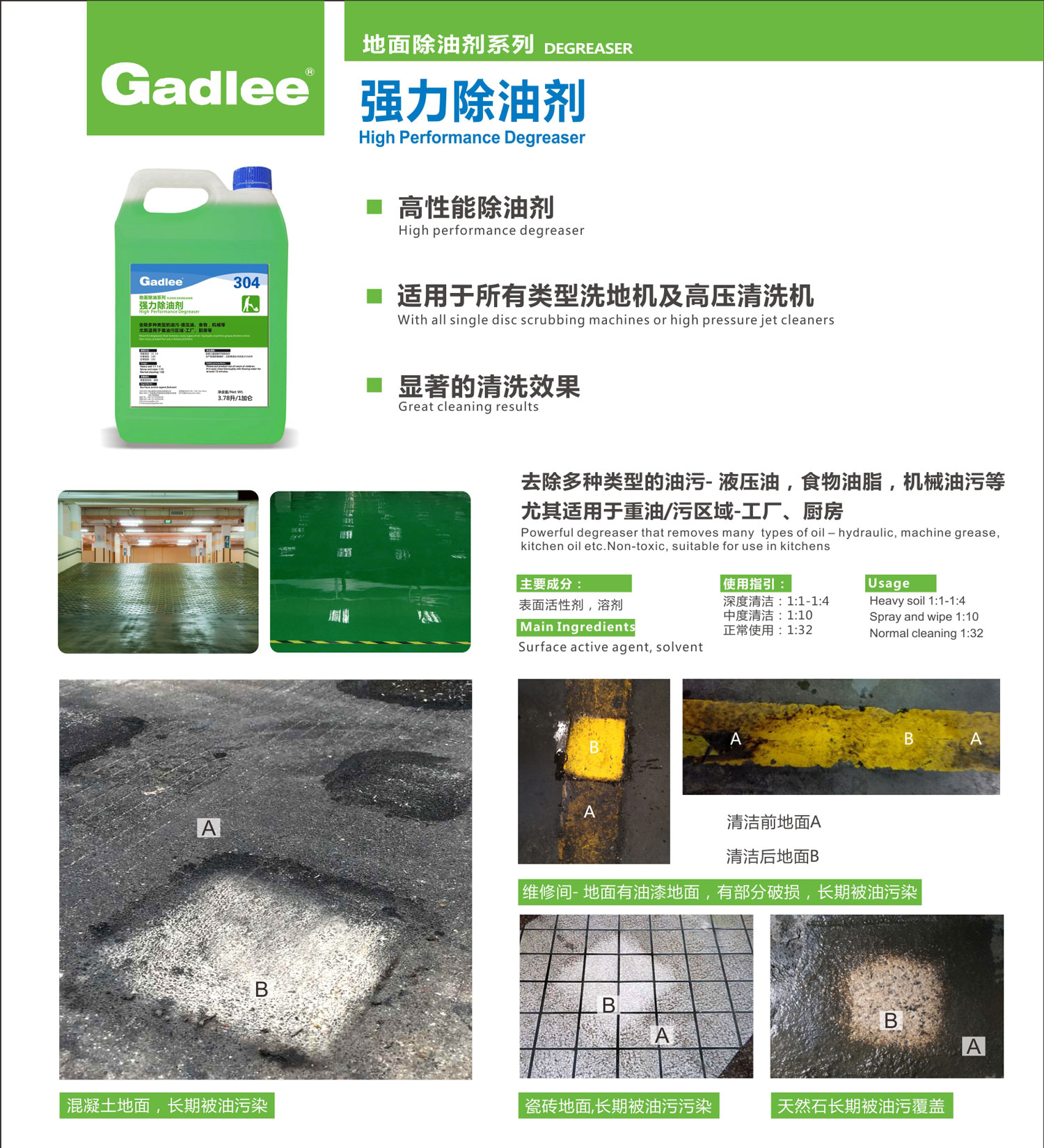 Gadlee嘉得力304强力除油剂